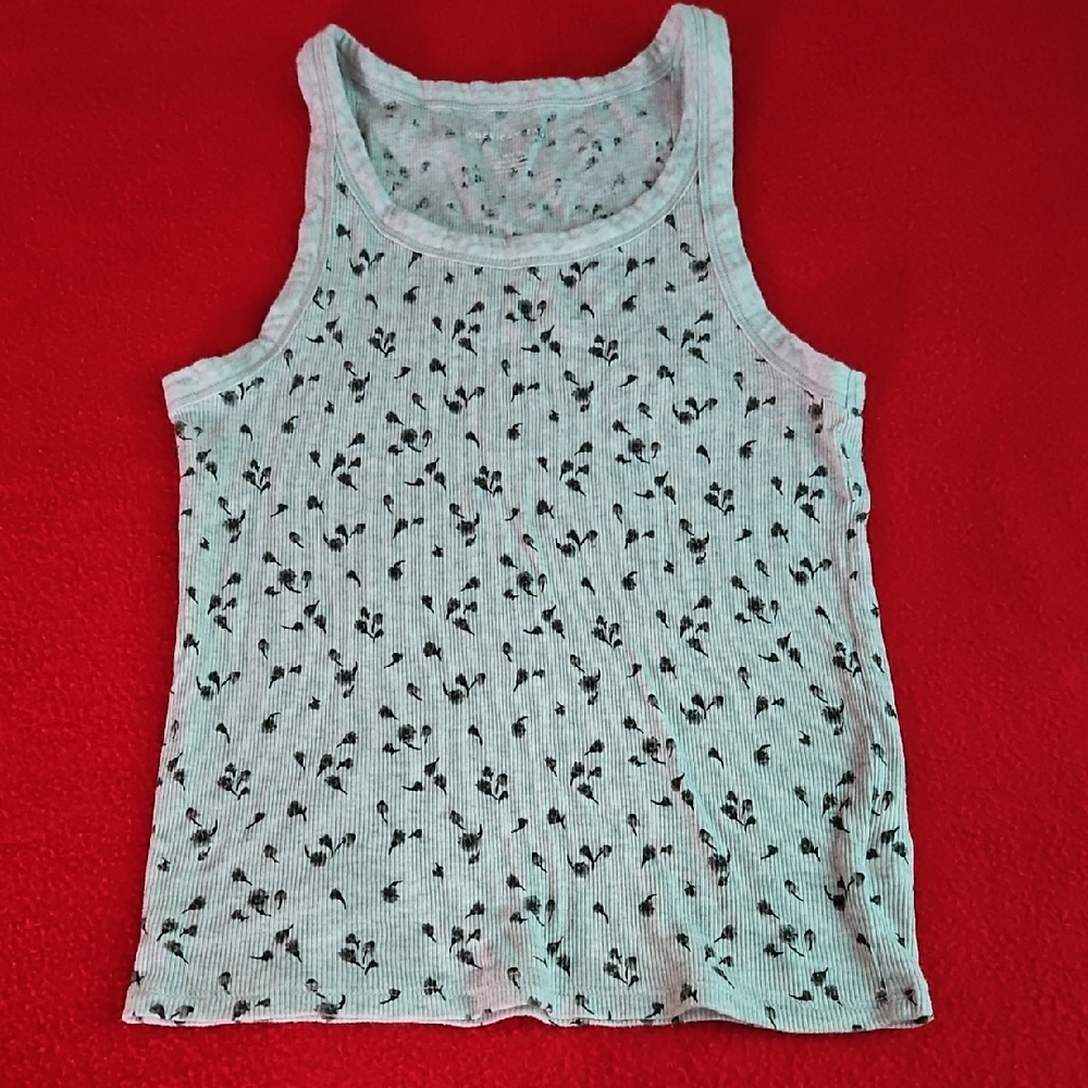 American Eagle Outfitters Pink and Black Patterned Top